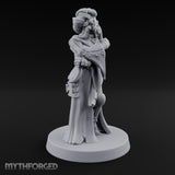Staff Clutching Eyes Closed Human Shogunate Medic Miniature for Dungeons and Dragons, Pathfinder or other TTRPGs
