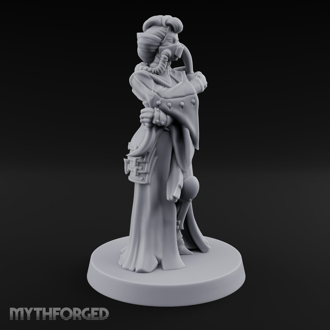 Staff Clutching Eyes Closed Human Shogunate Medic Miniature for Dungeons and Dragons, Pathfinder or other TTRPGs