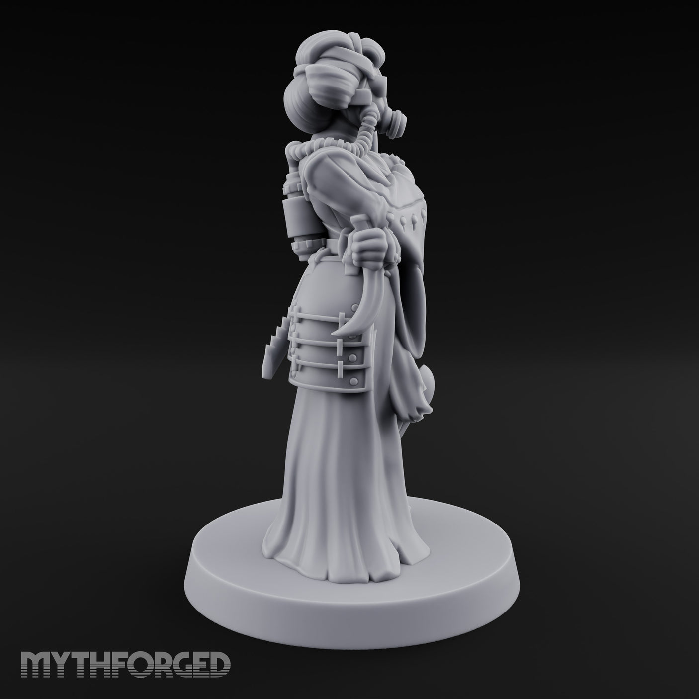 Staff Clutching Eyes Closed Human Shogunate Medic Miniature for Dungeons and Dragons, Pathfinder or other TTRPGs