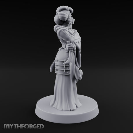 Staff Clutching Eyes Closed Human Shogunate Medic Miniature for Dungeons and Dragons, Pathfinder or other TTRPGs
