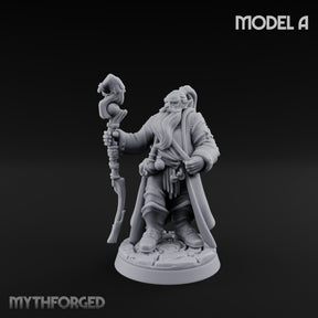 Staff Clutching Spell Casting Human Wizard A Miniature for Dungeons and Dragons, Pathfinder or other TTRPGs