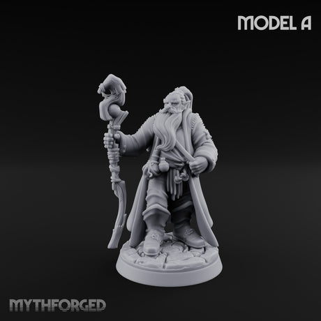 Staff Clutching Spell Casting Human Wizard A Miniature for Dungeons and Dragons, Pathfinder or other TTRPGs