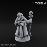 Staff Clutching Spell Casting Human Wizard A Miniature for Dungeons and Dragons, Pathfinder or other TTRPGs