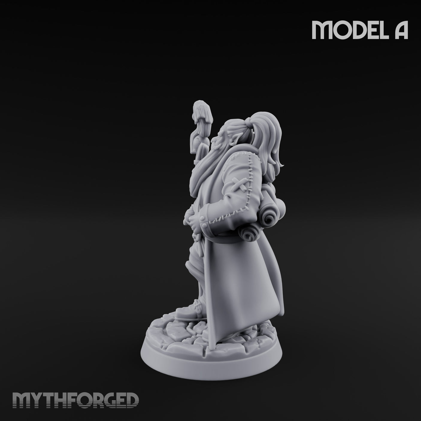 Staff Clutching Spell Casting Human Wizard A Miniature for Dungeons and Dragons, Pathfinder or other TTRPGs