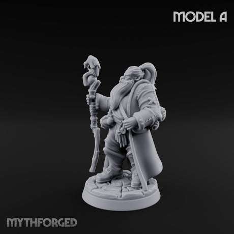 Staff Clutching Spell Casting Human Wizard A Miniature for Dungeons and Dragons, Pathfinder or other TTRPGs