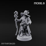 Staff Clutching Spell Casting Human Wizard B Miniature for Dungeons and Dragons, Pathfinder or other TTRPGs