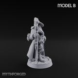 Staff Clutching Spell Casting Human Wizard B Miniature for Dungeons and Dragons, Pathfinder or other TTRPGs