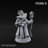 Staff Clutching Spell Casting Human Wizard B Miniature for Dungeons and Dragons, Pathfinder or other TTRPGs
