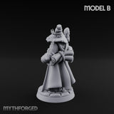 Staff Clutching Spell Casting Human Wizard B Miniature for Dungeons and Dragons, Pathfinder or other TTRPGs