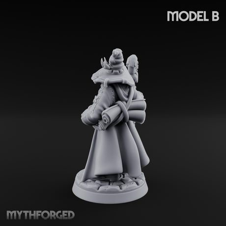 Staff Clutching Spell Casting Human Wizard B Miniature for Dungeons and Dragons, Pathfinder or other TTRPGs