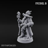 Staff Clutching Spell Casting Human Wizard B Miniature for Dungeons and Dragons, Pathfinder or other TTRPGs