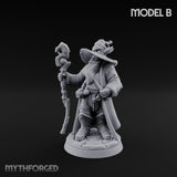 Staff Clutching Spell Casting Human Wizard B Miniature for Dungeons and Dragons, Pathfinder or other TTRPGs