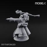 Staff Clutching Spell Casting Human Wizard C Miniature for Dungeons and Dragons, Pathfinder or other TTRPGs