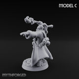 Staff Clutching Spell Casting Human Wizard C Miniature for Dungeons and Dragons, Pathfinder or other TTRPGs