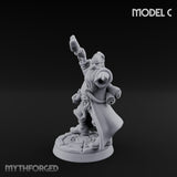 Staff Clutching Spell Casting Human Wizard C Miniature for Dungeons and Dragons, Pathfinder or other TTRPGs