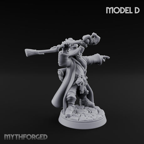 Staff Clutching Spell Casting Human Wizard D Miniature for Dungeons and Dragons, Pathfinder or other TTRPGs
