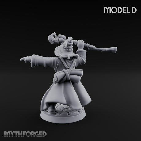 Staff Clutching Spell Casting Human Wizard D Miniature for Dungeons and Dragons, Pathfinder or other TTRPGs