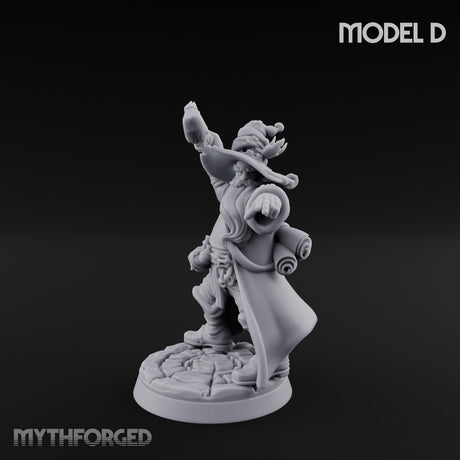 Staff Clutching Spell Casting Human Wizard D Miniature for Dungeons and Dragons, Pathfinder or other TTRPGs