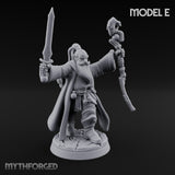 Staff Clutching Spell Casting Human Wizard E Miniature for Dungeons and Dragons, Pathfinder or other TTRPGs