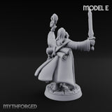 Staff Clutching Spell Casting Human Wizard E Miniature for Dungeons and Dragons, Pathfinder or other TTRPGs