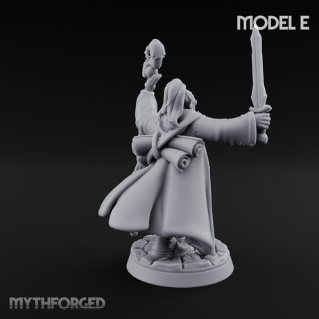 Staff Clutching Spell Casting Human Wizard E Miniature for Dungeons and Dragons, Pathfinder or other TTRPGs