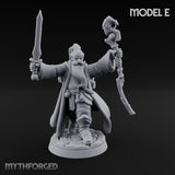 Staff Clutching Spell Casting Human Wizard E Miniature for Dungeons and Dragons, Pathfinder or other TTRPGs