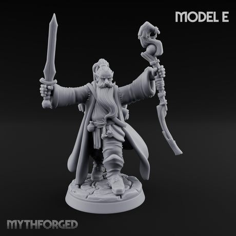 Staff Clutching Spell Casting Human Wizard E Miniature for Dungeons and Dragons, Pathfinder or other TTRPGs