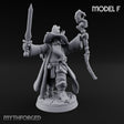 Staff Clutching Spell Casting Human Wizard F Miniature for Dungeons and Dragons, Pathfinder or other TTRPGs