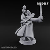 Staff Clutching Spell Casting Human Wizard F Miniature for Dungeons and Dragons, Pathfinder or other TTRPGs