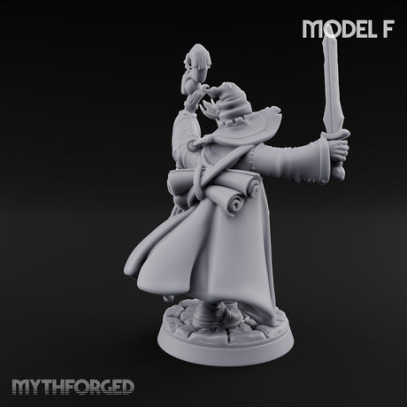 Staff Clutching Spell Casting Human Wizard F Miniature for Dungeons and Dragons, Pathfinder or other TTRPGs