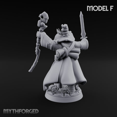 Staff Clutching Spell Casting Human Wizard F Miniature for Dungeons and Dragons, Pathfinder or other TTRPGs