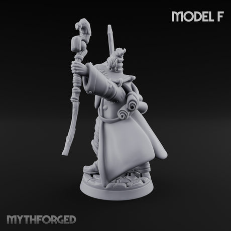 Staff Clutching Spell Casting Human Wizard F Miniature for Dungeons and Dragons, Pathfinder or other TTRPGs