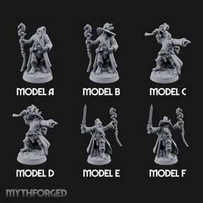Staff Clutching Spell Casting Human Wizards Miniature for Dungeons and Dragons, Pathfinder or other TTRPGs