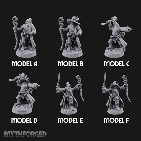 Staff Clutching Spell Casting Human Wizards Miniature for Dungeons and Dragons, Pathfinder or other TTRPGs