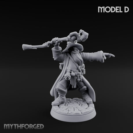 Staff Clutching Spell Casting Human Wizards Miniature for Dungeons and Dragons, Pathfinder or other TTRPGs