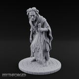Staff Leaning Human Beggar Miniature for Dungeons and Dragons, Pathfinder or other TTRPGs