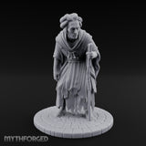 Staff Leaning Human Beggar Miniature for Dungeons and Dragons, Pathfinder or other TTRPGs