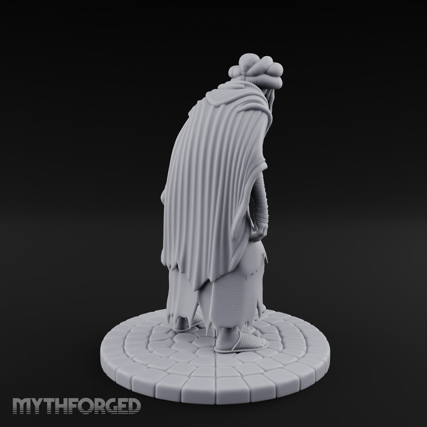 Staff Leaning Human Beggar Miniature for Dungeons and Dragons, Pathfinder or other TTRPGs