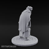 Staff Leaning Human Beggar Miniature for Dungeons and Dragons, Pathfinder or other TTRPGs