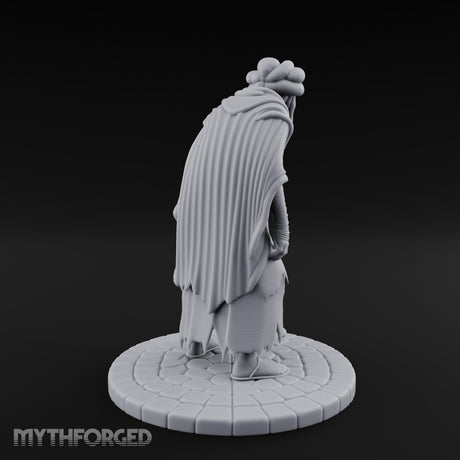 Staff Leaning Human Beggar Miniature for Dungeons and Dragons, Pathfinder or other TTRPGs