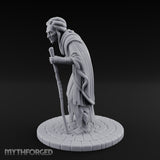 Staff Leaning Human Beggar Miniature for Dungeons and Dragons, Pathfinder or other TTRPGs