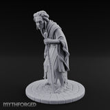 Staff Leaning Human Beggar Miniature for Dungeons and Dragons, Pathfinder or other TTRPGs