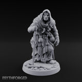 Staff Leaning Human Swamp Witch Miniature for Dungeons and Dragons, Pathfinder or other TTRPGs