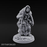 Staff Leaning Human Swamp Witch Miniature for Dungeons and Dragons, Pathfinder or other TTRPGs