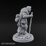 Staff Leaning Human Swamp Witch Miniature for Dungeons and Dragons, Pathfinder or other TTRPGs