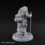 Staff Leaning Human Swamp Witch Miniature for Dungeons and Dragons, Pathfinder or other TTRPGs