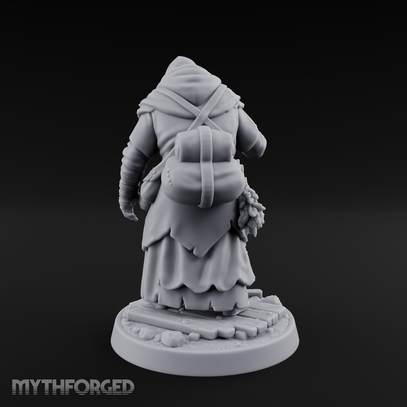 Staff Leaning Human Swamp Witch Miniature for Dungeons and Dragons, Pathfinder or other TTRPGs