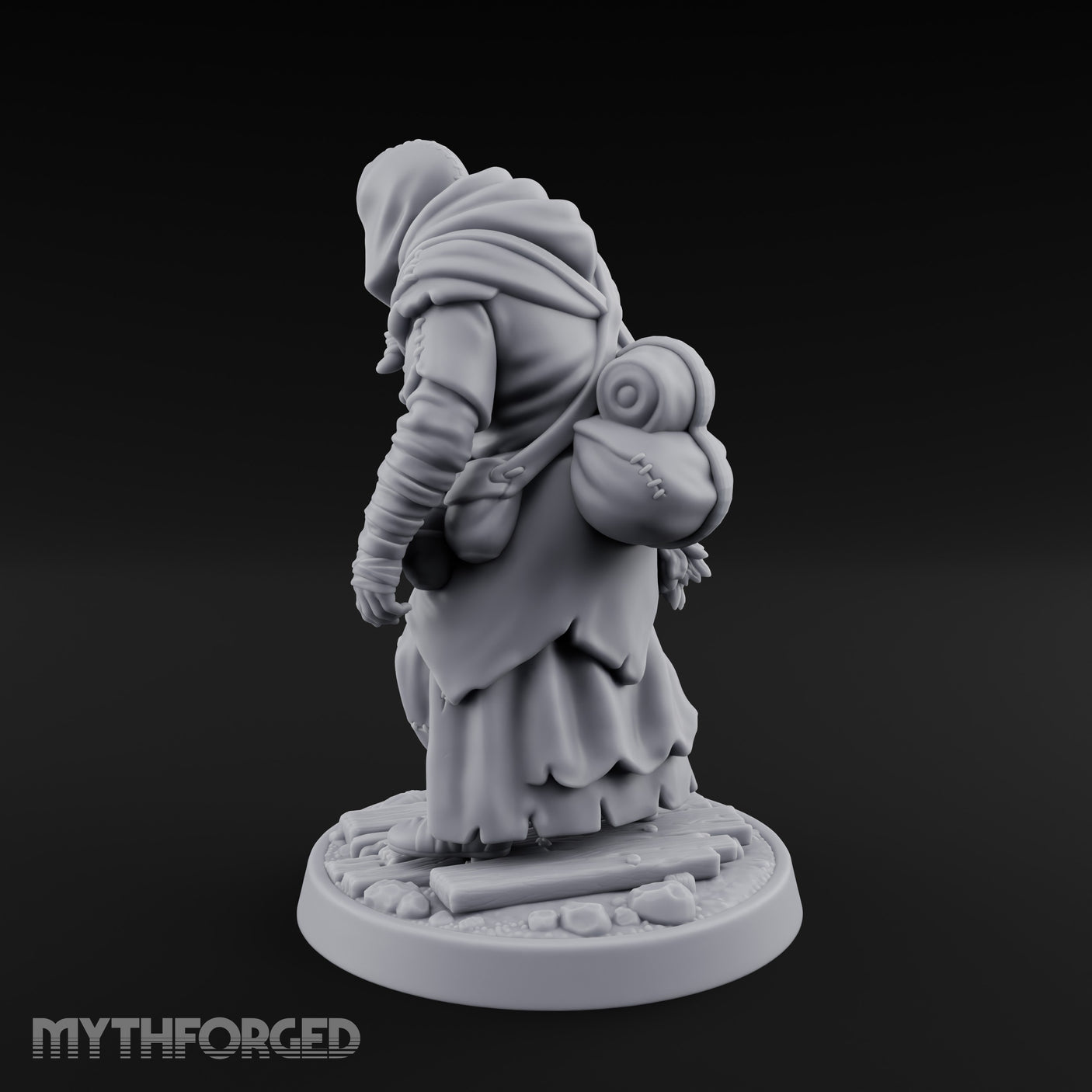 Staff Leaning Human Swamp Witch Miniature for Dungeons and Dragons, Pathfinder or other TTRPGs