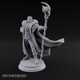 Staff Planting Human Sorcerer Miniature for Dungeons and Dragons, Pathfinder or other TTRPGs