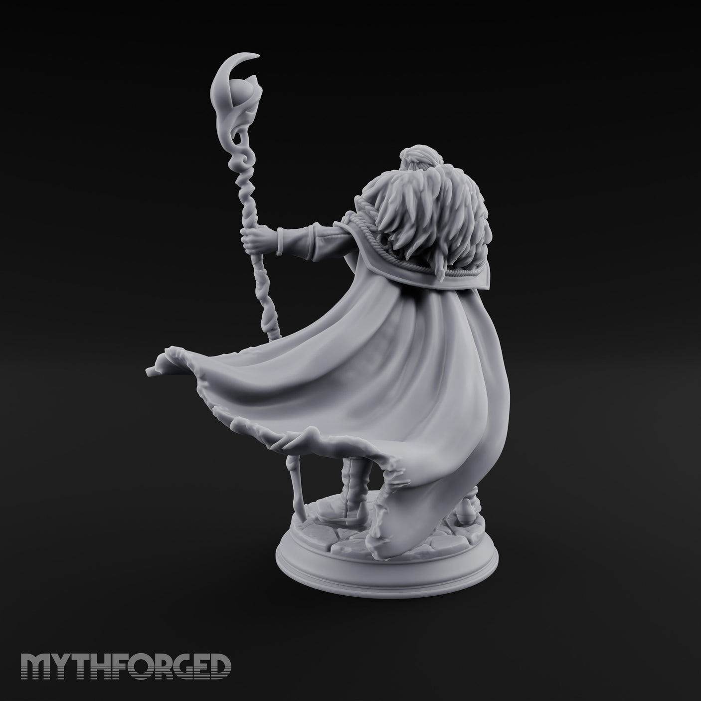 Staff Planting Human Sorcerer Miniature for Dungeons and Dragons, Pathfinder or other TTRPGs